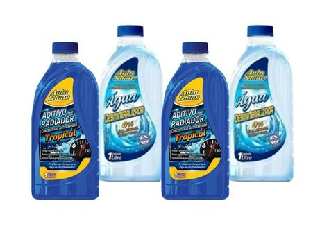 Kit Litros Aditivo Radiador Agua Desmineralizada Autoshine Azul