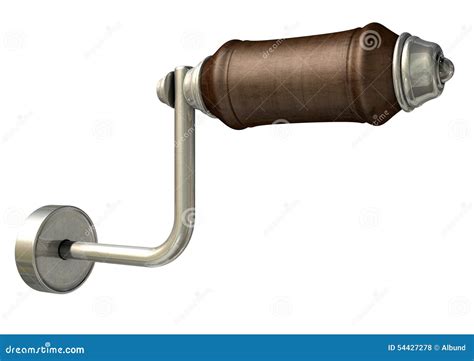 Crank Handle On The Old Lathe Mechanism Stock Image