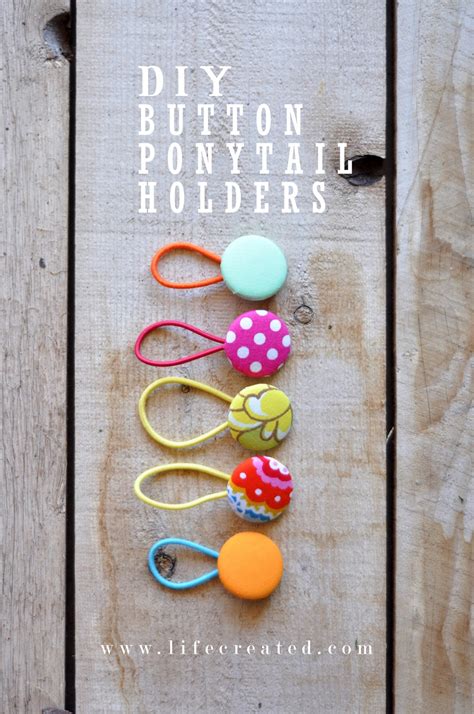 DIY Button Ponytail Holders LifeCreated