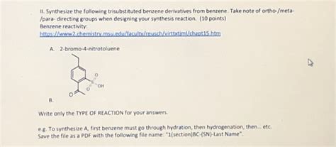 Solved II Synthesize The Following Trisubstituted Benzene Chegg