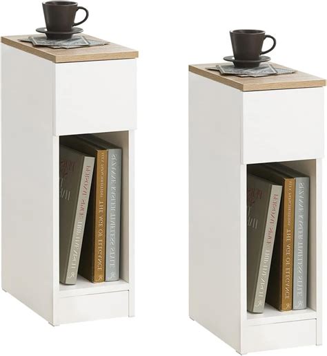 Sobuy Fbt Wnx Lot De Tables De Chevet Avec Tiroir Pour Lit