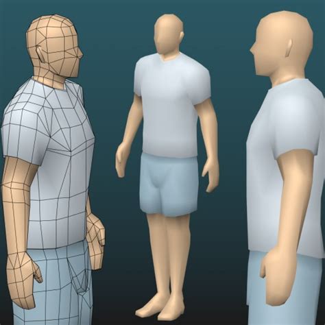 Low-poly male human model [Blender] | OpenGameArt.org