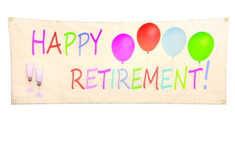 Happy Retirement Banner Vector Illustration Isolated On White Stock