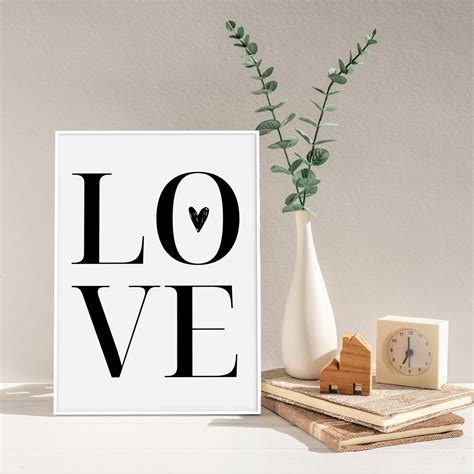 Love Printable Wall Art Love Print Love Word Printable Minimalist