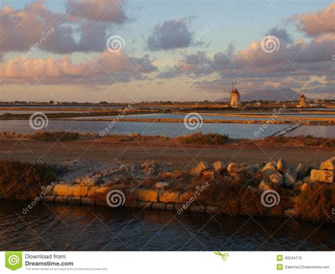 Salt Pans in Trapani stock photo. Image of water, seasalt - 40244172