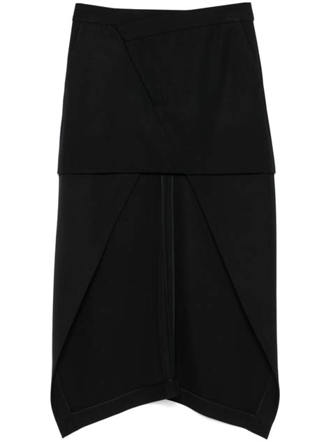 Alexander Mcqueen Asymmetric Skirt Black Farfetch