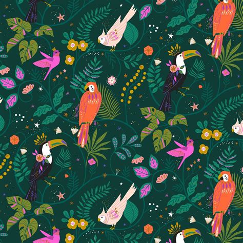 Tropical Birds Jungle Luxe By Bethan Janine For Dashwood Studio