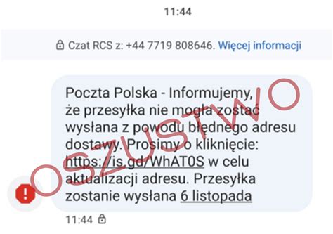 Przyk Ad Fa Szywej Wiadomo Ci Za Cznik Biuro Prasowe Poczty Polskiej