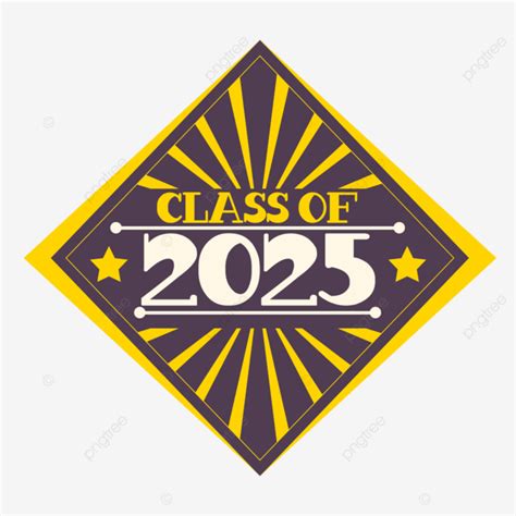 2025 Graduation Season Label Yellow Label Graduation Season Star PNG