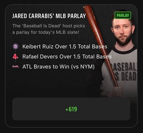 MLB Parlay Best Bets Today Jared Carrabis MLB Parlay Picks On