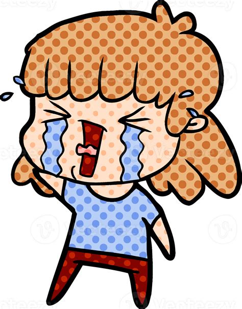 cartoon woman in tears drawing 46933444 PNG