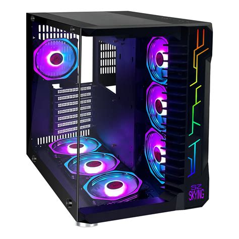 Buy Szskying Atx Pc Case With 10pcs Argb Fans Control Remote Mid Tower Gaming Pc Case Airflow 3