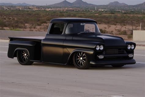 1959 Flat Black Chevrolet Apache Stepside Pu Truck My Dream Garage