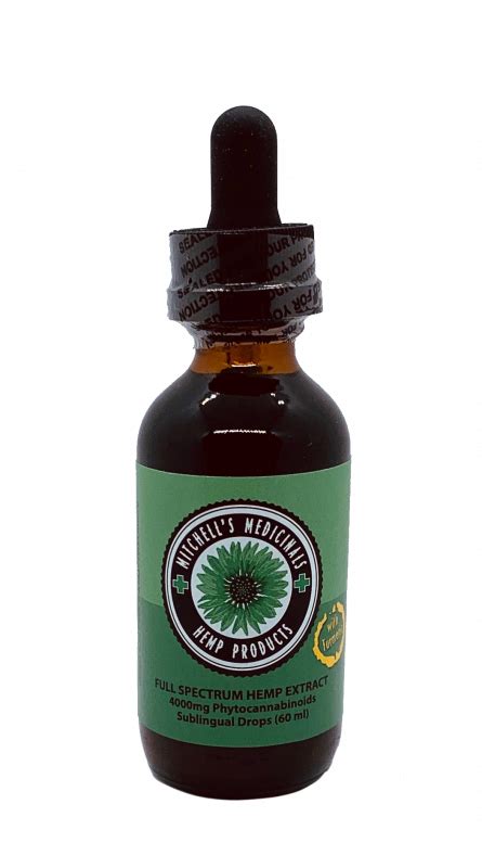 4000mg Cbd Sublingual Drops 40mg Tumeric Mitchell S Medicinals