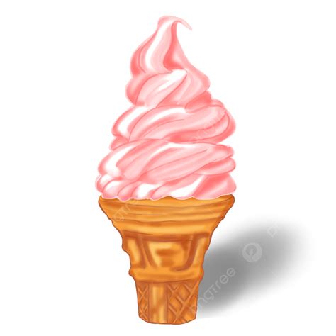 Ice Cream Cones Png Image Strawberry Ice Cream With Cone Dessert Png