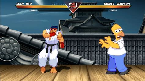 RYU VS HOMER SIMPSON HIGHEST LEVEL AI FIGHT YouTube