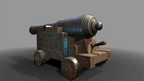 D Model Pbr War Cannon Vr Ar Low Poly Cgtrader