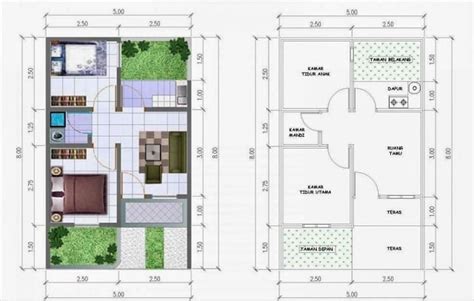 7 Inspirasi Fasad And Denah Desain Rumah 5x10 Minimalis Terbaru