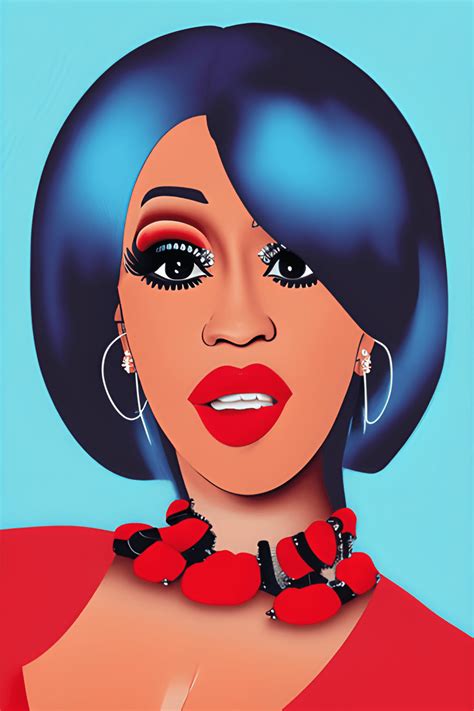 Graphically Made Portrait Of Cardi B · Creative Fabrica