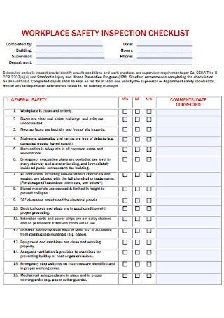 7+ SAMPLE Workplace Safety Checklist in PDF | MS Word | Google Docs | Apple Pages