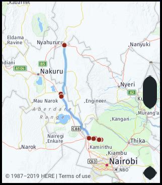 What is the distance from Nyahururu Kenya to Karatina Kenya? Google ...