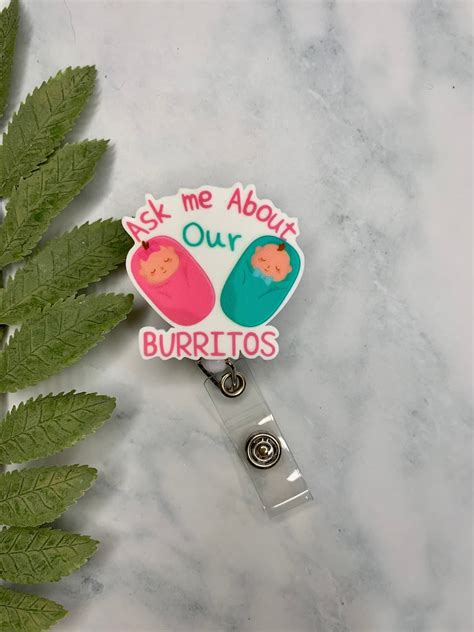 Ask Me About Our Burritos Badge Reel Id Holder Etsy