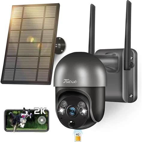 3G 4G LTE Caméra de Surveillance sans Fil Solaire 2K Camera Exterieur