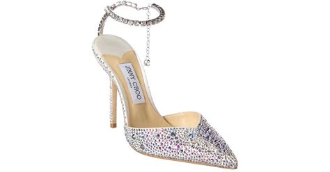 Jimmy Choo Saeda 100 Satin Pump In White Lyst Uk