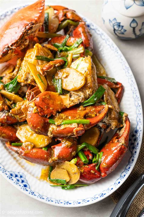 Stir Fried Crab With Ginger And Scallion Delightful Plate