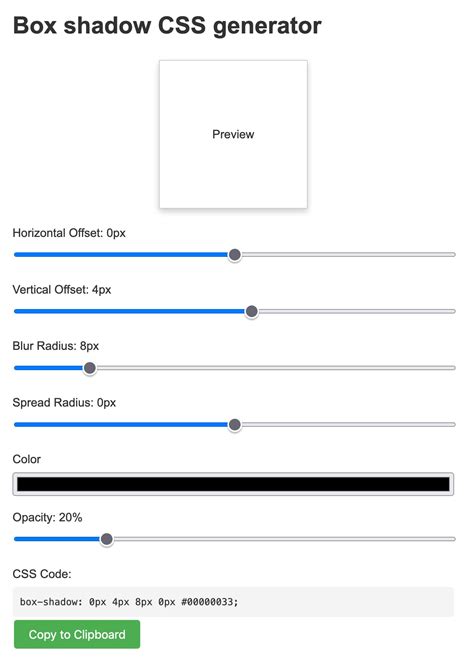 Box Shadow Css Generator