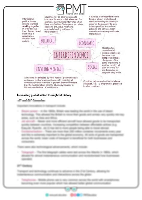 SOLUTION Detailed Notes Globalisation Edexcel Geography A Level