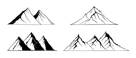 Premium Vector Mountains Vector Set Isolated On White Background