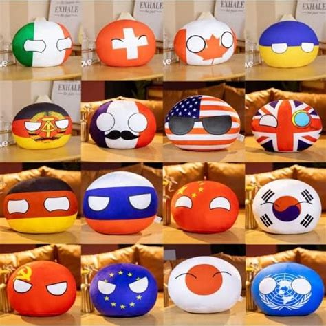 Slingda Piezas Countryballs Plushies Polandball Country Ball Plushies