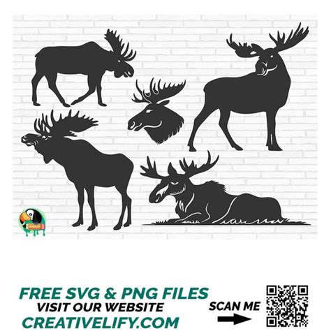 Moose Silhouette Svg Moose Bundle Svg Moose Svg Moose Cut Inspire Uplift