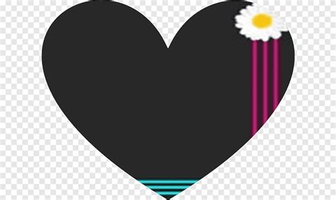 White Daisy In Black Heart Illustration Png Pngegg