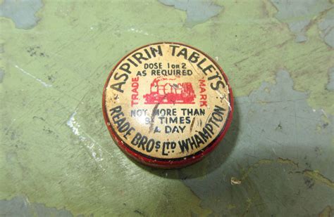 Vintage Aspirin Tablet Tin Pill Box By Reade Brothers Mullard Antiques And Collectibles