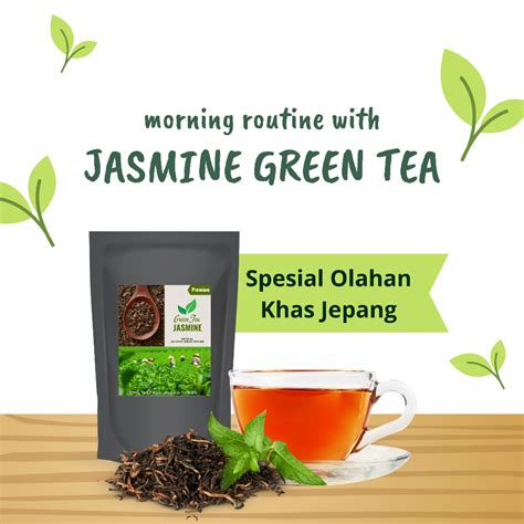 Jual Teh Hijau Melati Premium Green Tea Jasmine Tradisi Olahan Japan