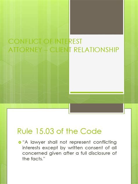 Conflict Of Interest Attorney Client Relationship Pdf Conflict Of