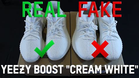 YEEZY BOOST 350 V2 CREAM WHITE/TRIPLE WHITE Real Vs. Fake (ACTUAL SHOES) (BEST FAKE) | Racer.lt