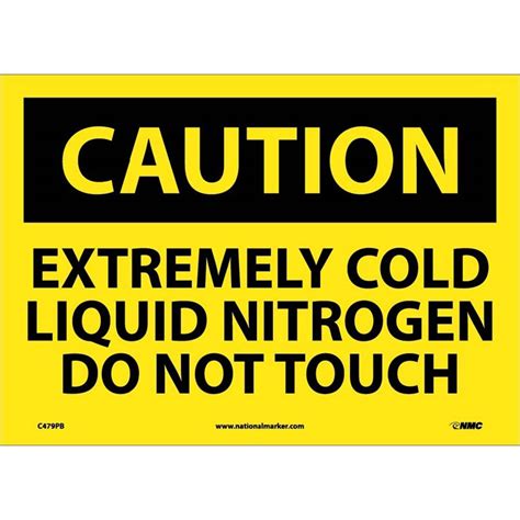 Accuformnmc Mchl705 Osha Caution Safety Sign Extremely Cold Liquid Nitrogen 10 X 14