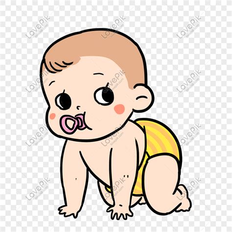 Gambar Ilustrasi Kartun Bayi Dot Bayi Digambar Tangan Png Unduh Gratis