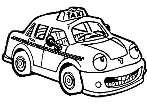 Taxi Transportation Free Printable Coloring Pages