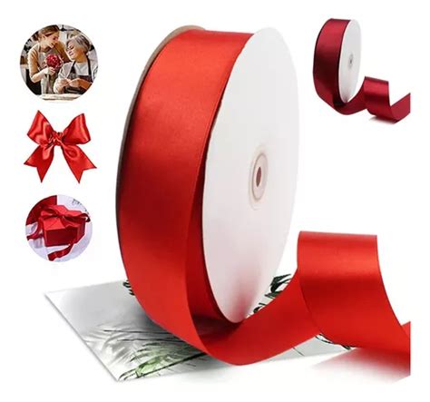 91 Metros 4 Cm Una Rollo Popotillo Liston Satinado Rojo MercadoLibre