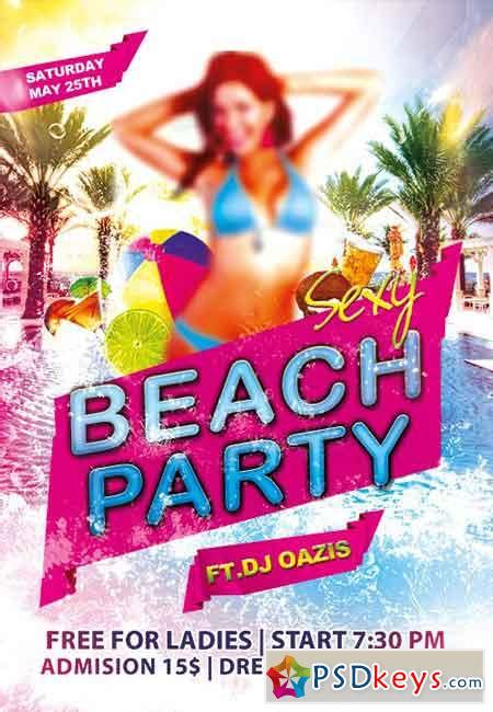 Sexy Pool Party Flyer Template Free Download Photoshop Vector Stock