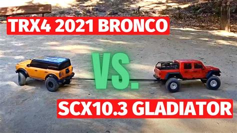 Traxxas Trx4 2021 Bronco Vs Axial Scx10 Iii Gladiator 2021 Best Trail Crawler Shootout Youtube