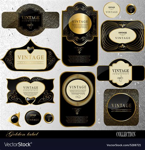 Black Gold Labels Royalty Free Vector Image VectorStock