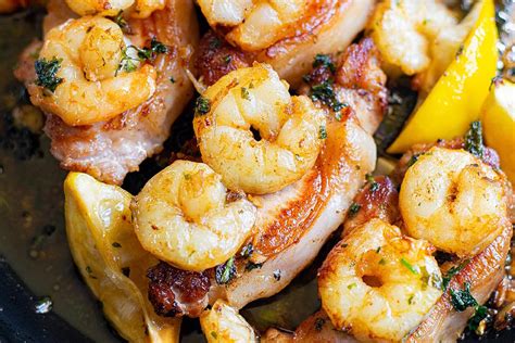 Butter Herbed Shrimp And Juicy Pan Seared Pork Chops Xoxobella