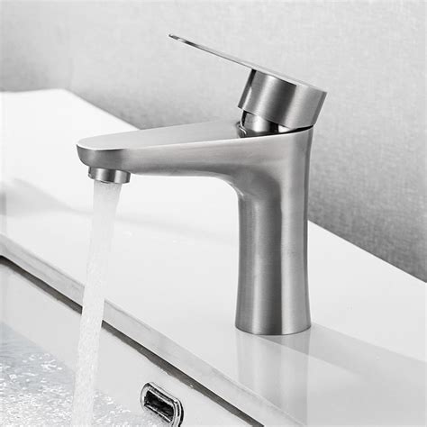 Factory Ready Stock Stainless Steel Bathroom Basin Faucet Single Cold Faucet Hot And Cold