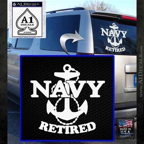 United States Navy Retired Anchor Decal Sticker A1 Decals