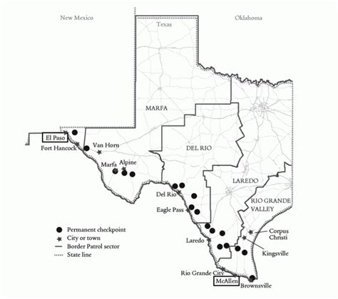 Border Patrol Checkpoints Map Texas Free Printable Maps